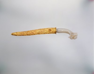 图片[1]-Jade Flower Handle Gold Sheathed Dagger-China Archive